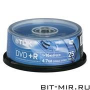 DVD+R  TDK 16x Cake box 25