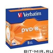 DVD-R  Verbatim 4.7Gb 16x5 Jewel