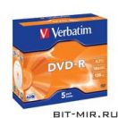 DVD-R диск Verbatim 4.7Gb 16x5 Jewel